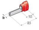 koncovka kolík.1,9 /0,25-1mm/ červená